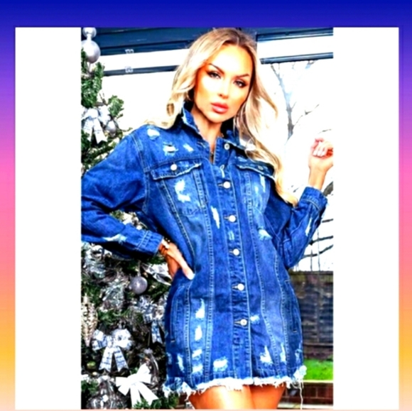 OversIzed Ripped Denim Jacket💃 - Picture 2 of 3